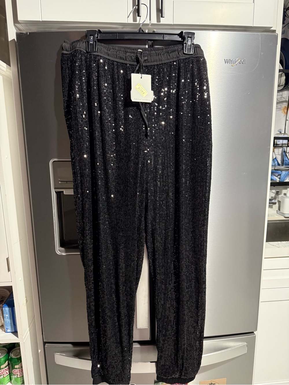 Gibson Latimer Black Sequin Jogger Pants